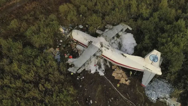Avión Antonov An-12BK de Ukraine Air Alliance que sufrió un accidente áereo en 2019