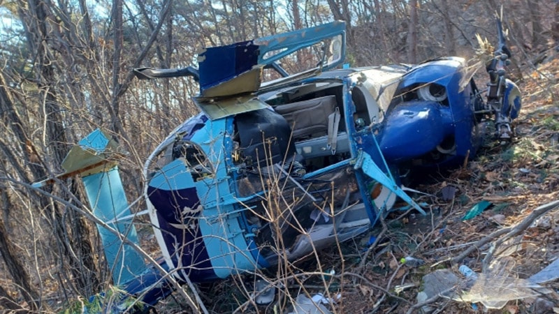 helicóptero kawasaki destruido accidente aéreo corea sur diciembre 2022