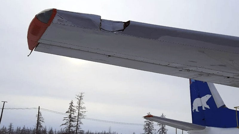 daños ala derecha antonov an-24rv polar airlines