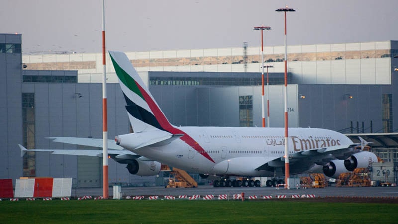 Airbus A380 en la factoría Airbus de Finkenwerder, Hamburgo