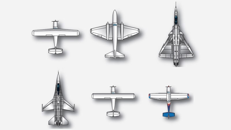 Diferentes tipos de alas de avión