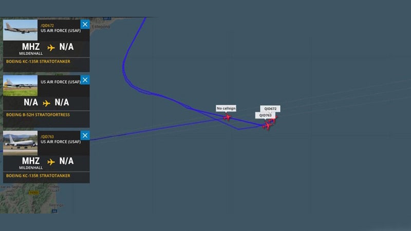 Encuentro misterioso de aviones militares sobre el mar de Alborán