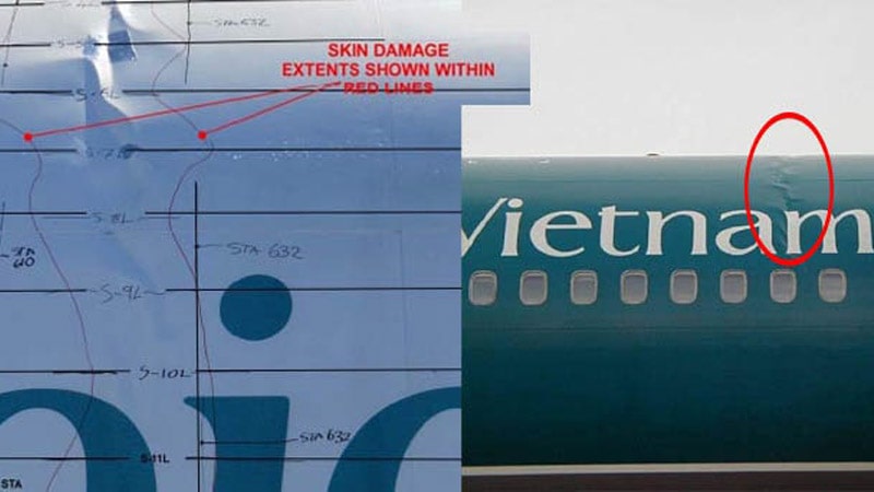 Distintos daños en el fuselaje del mismo avión Boeing 767 volando en distintas compañías