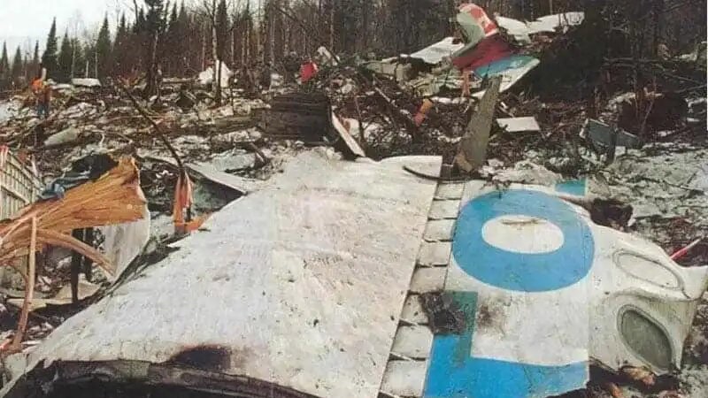 Restos del accidente aéreo del vuelo 593 de Aeroflot